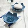1/2/3 Pcs Lotus-Shaped Silicone Soap Dish with Drainage, Unscented Soap Holder for Shower and Bathroom Accessories
