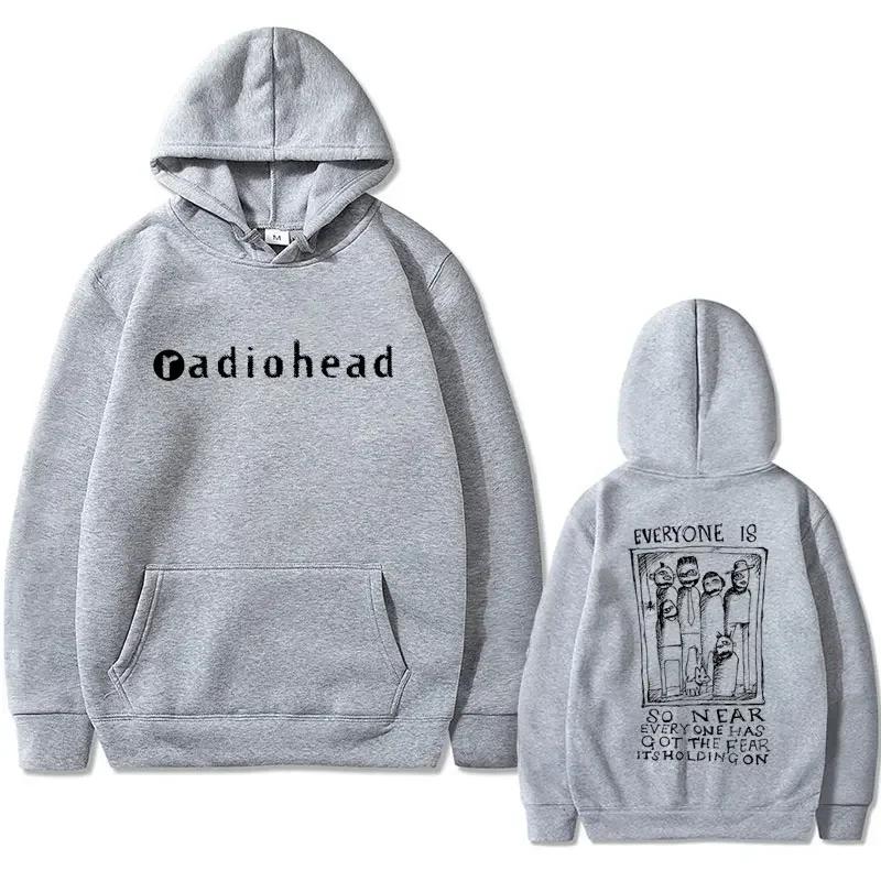 British Rock Band Radiohead's Printed Hoodie Men's Fashion Casual Retro Hoodie Gothic Streetwear