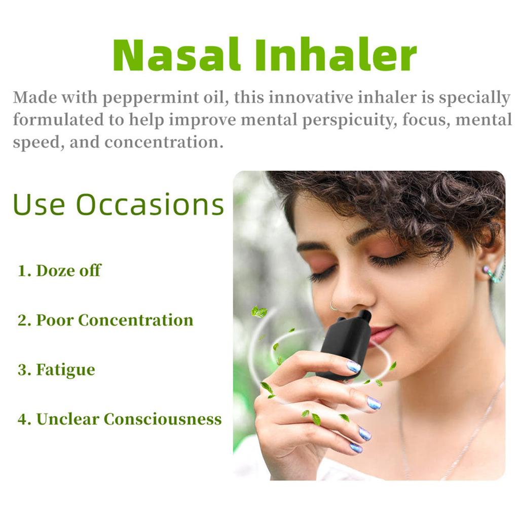 Nasal Herbal Box, Nasal Inhaler Enhances Breathing & Boosts Focus, Inhaler Stick, Peppermint Oil Refreshing Inhaler