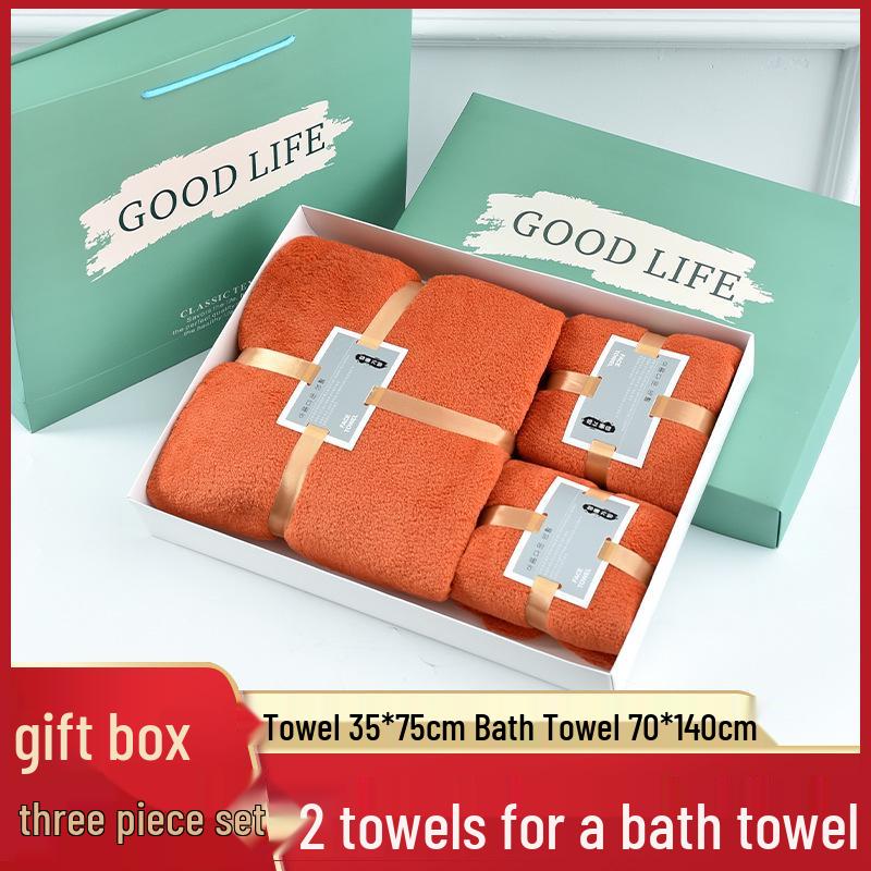 Набор банных полотенец из кораллового флиса: Трехсоставная подарочная коробка с индивидуальным логотипом для корпоративных подарков или сувениров