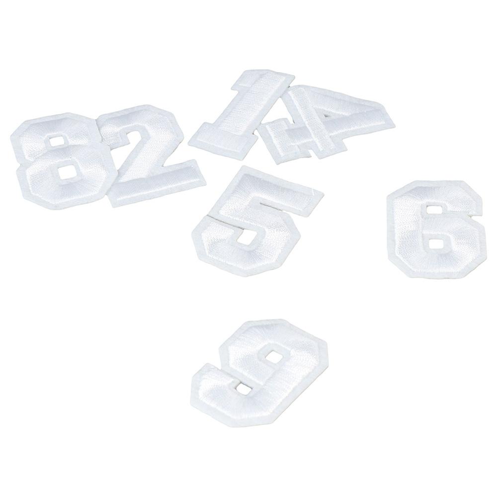 40 штук 1,9-дюймовые нашивки белые аппликационные аксессуары цифры 0-9 для джинсов