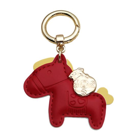 Horse Keychain Imitation Leather Cartoon Design Year of Horse Key Chain Bags Phones Cars Versatile Accessories
