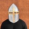 Authentic Templar Crusader Helmet 12th Century Medieval Great Helmet Replica for Cosplay, LARP, Display, Props