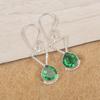 Green Emerald Gemstone Earrings Jewelry, Handmade Gorgeous Silver Earrings , 925 Sterling Silver Jewelry For Wedding Gift