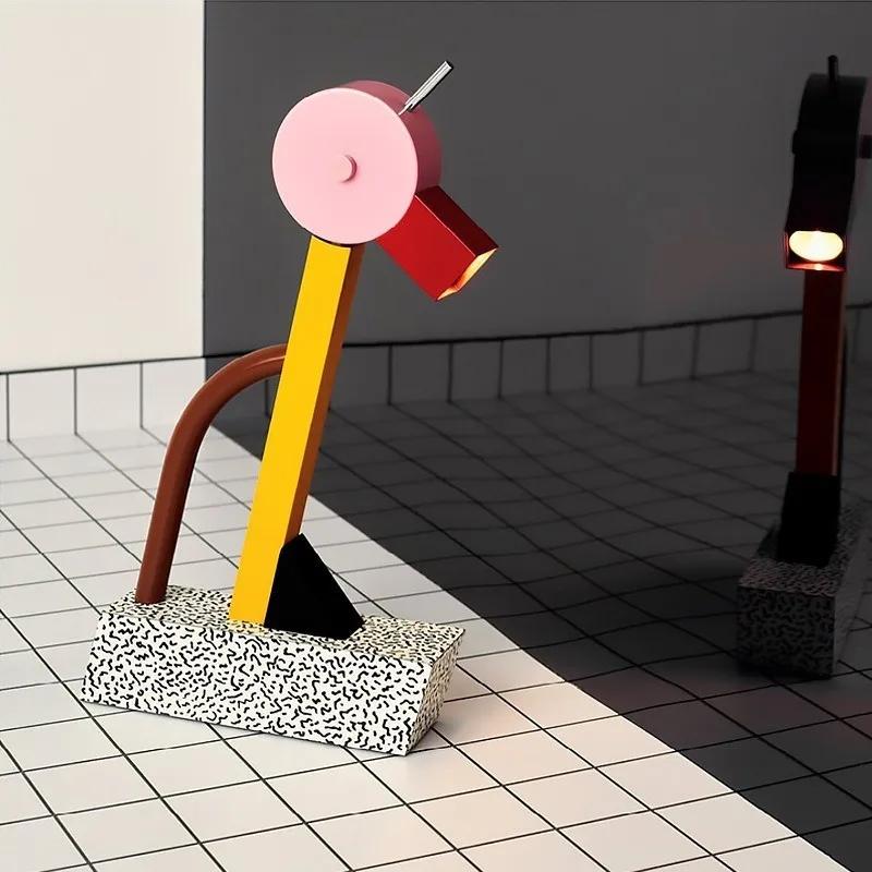 Милан Арт Абстрактная Утка Настольная Лампа Светодиодная Лампа G4 Радужный Металл Прикроватные Лампы Спальня Искусство Детская Комната Декоративный Светильник