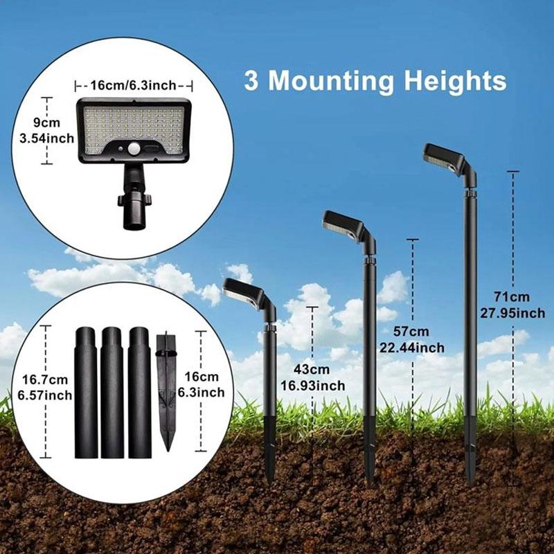 Solar Motion Sensor Lights Outdoor Pathway Lights Garden Light Adjustable Angle Rechargeable for Walkway Driveway Sidewalk Patio
