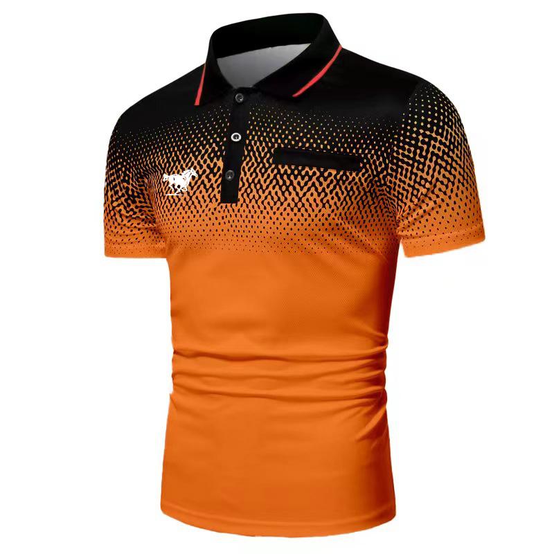 Мужская рубашка поло с воротником-стойкой. Новая летняя модная мужская одежда, новая летняя мужская рубашка поло с принтом 2023 года.