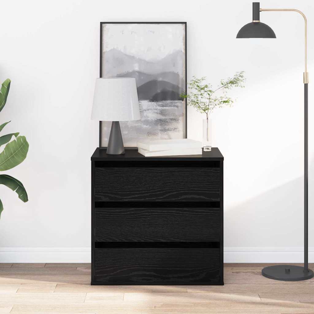 Drawer Chest Black 61 x 41 x 58 cm Engineered Wood