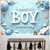 Милый Гобелен для Мальчика, Мягкий Синий Фон с Надписью "BOY", Воздушный Шар и Причудливый Декор, Милое Настенное Искусство для Детской
