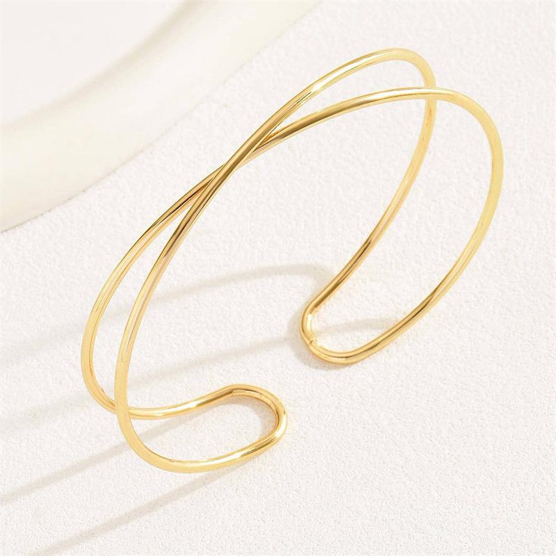 Многослойный браслет-манжета золотого цвета для женщин в стиле панк, металлический браслет в стиле министерского дизайна, повседневная одежда, украшения для вечеринок