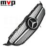 CFC1 2026 Hot Chrome Black Diamonds Style Bumper Grille With Illuminated LED OE Style Star Emblem For Mercedes Benz C-Class W205 2015