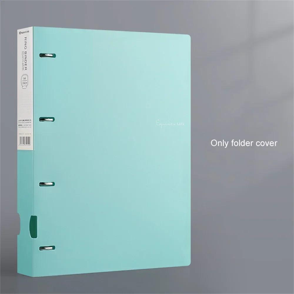 New A4 Loose-leaf Folder Document Display Book 4 Holes Loose-leaf Folder Morandi Colour Waterproof File Ring Office Stationery
