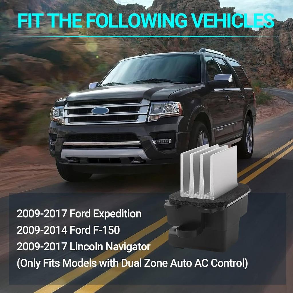 HVAC Blower Motor Resistor AC Blower Control Module - Compatible With 2010-2017 Ford Expedition 2010-2014 Ford F-150 2011-2017 Lincoln Navigator Auto