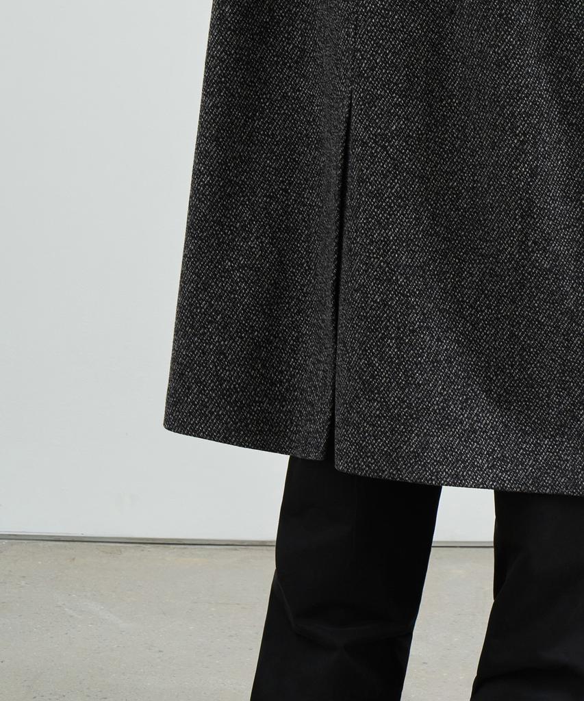 Musinsa Standard Wool Blend Twill Tweed Oversized Balmacaan Coat [Dark Grey]