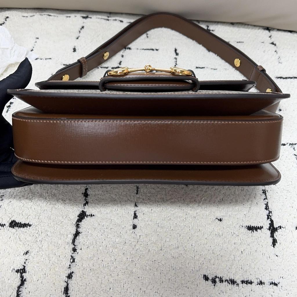 [Pre-Owned] Horsebit 1955 Logo Canvas And Leather Saddle Bag - Excellent #1JOJYQT