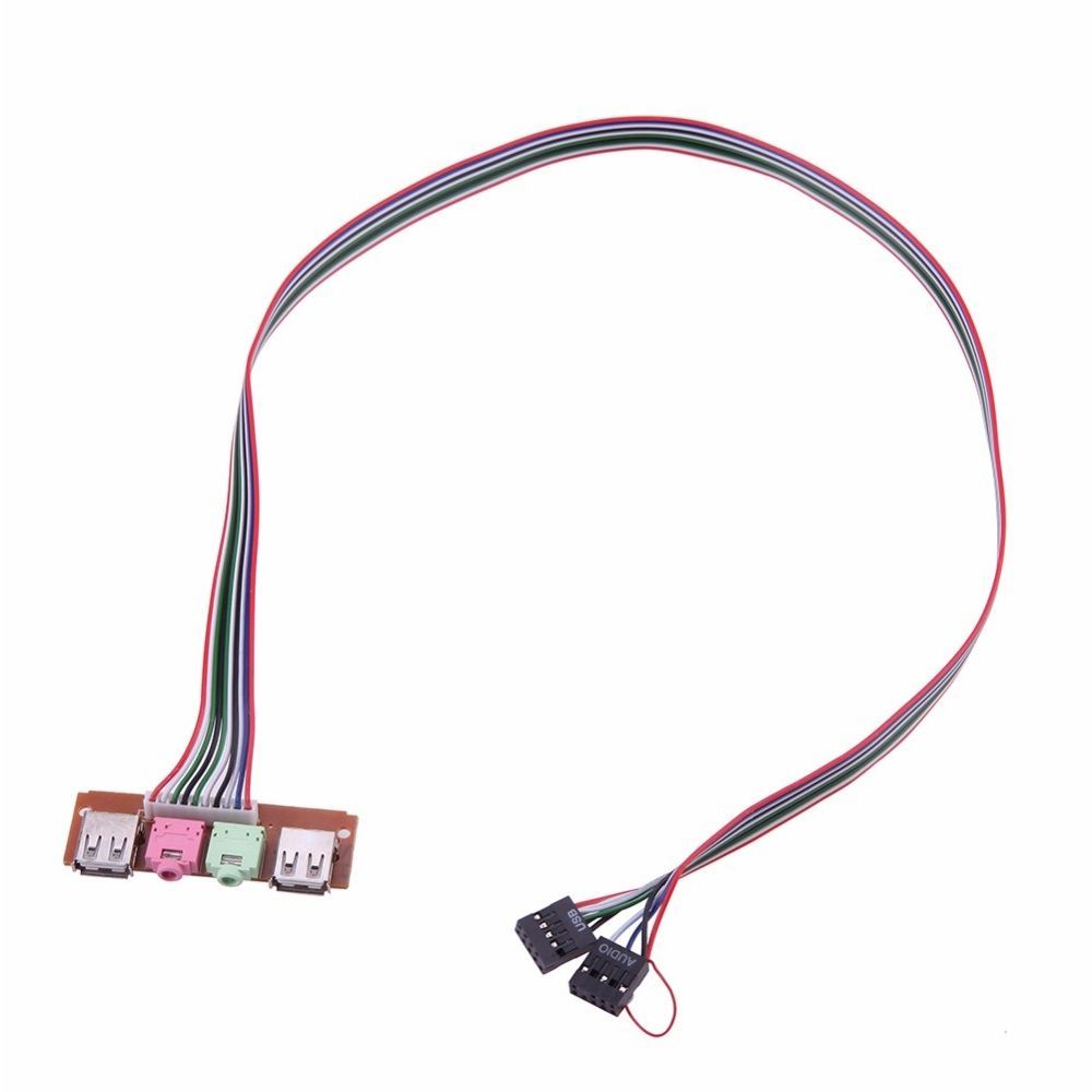 2 порта USB Кабель для микрофона и наушников 2 аудиоразъема Панель материнской платы Expansion Card Аудиоразъемы Порт Панель корпуса компьютера