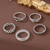 Набор винтажных полых металлических колец серебряного цвета с геометрическим рисунком для женщин, ювелирные аксессуары