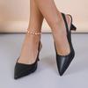 Новые женские туфли-лодочки с острым носком, босоножки на высоком каблуке, черные сексуальные туфли на каблуках, офисные туфли для женщин, свадебные летние туфли 1422N