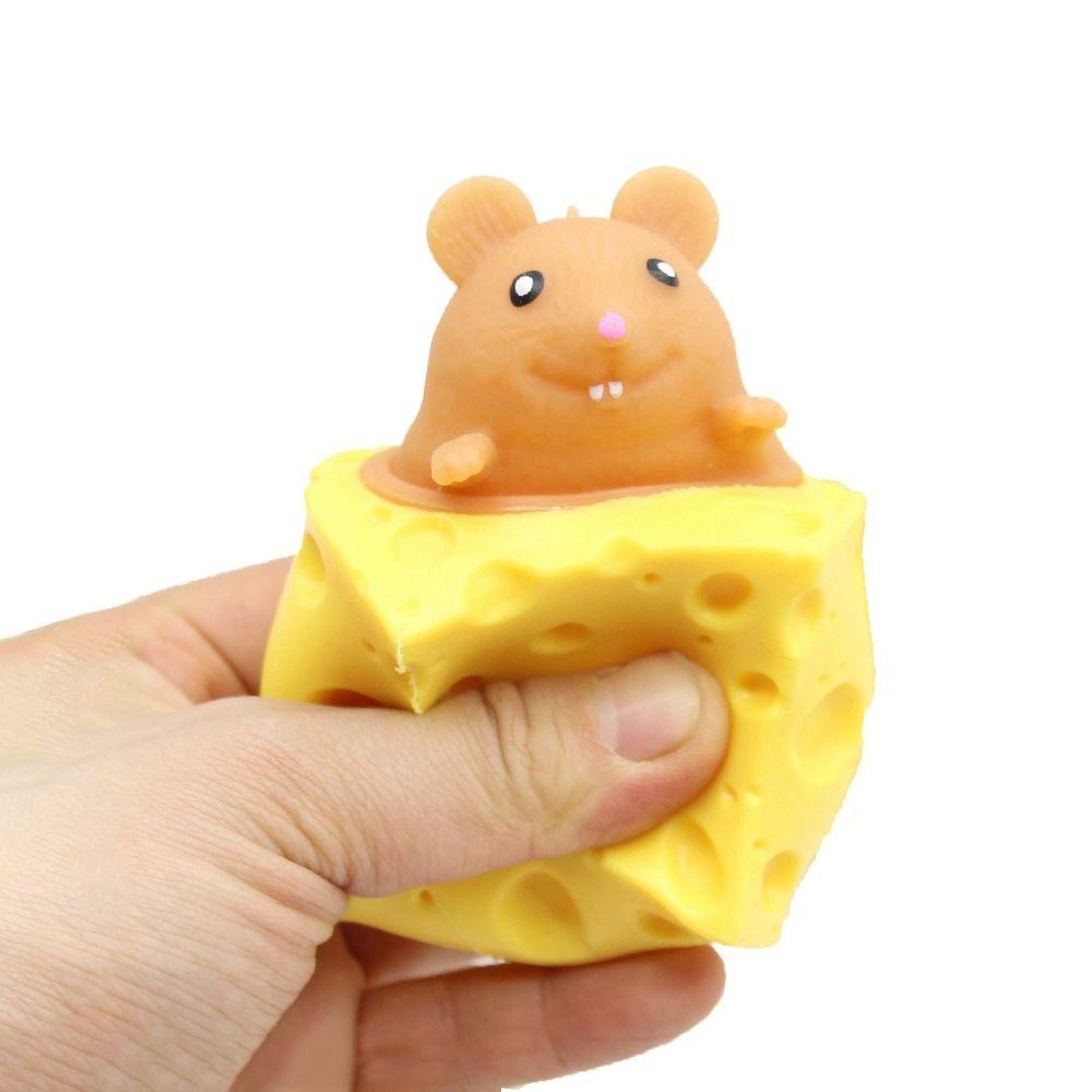 Stress Relief Cheese Mouse Decompression Toy Pop Up Fidget Toys New Squeeze Toy  Children