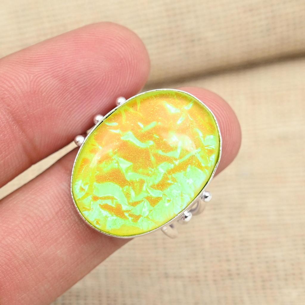 Уникальный желтый тройной опал, драгоценный камень, стерлинговое серебро 925 пробы, дизайнерское кольцо ручной работы, ювелирные изделия