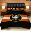 Anaheim Ducks Pattern Bedding Quilt Set  Home Decoration  Gift (1 * duvet cover + 2 * pillowcase  without core)