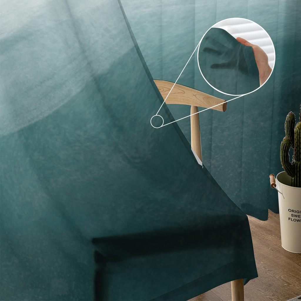 Морские пляжные акварельные градиентные прозрачные шторы для гостиной, спальни, домашний декор, кухня, Тюль для окон, вуаль, шторы