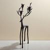 Черная статуэтка оленя подсвечник винтажный кованый подсвечник для дома офиса гостиной подставка для конических свечей настольное украшение