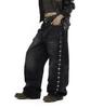 AAKAM Side Rhinestone Denim Pants (Black)