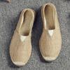 Retro Trend Breathable Canvas Shoes Summer Linen Men's Fisherman Shoes Casual One-pedal Cotton and Linen Wear-resistant Loafers