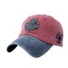 Canadian Maple Leaf Baseball Cap Men's and Women's Retro Washed Color Matching Soft Top Cap Sunscreen Shade Fishing Cap