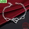 925 Sterling Silver Heart Love Girl Bracelets Geometry Chain Line Party Retro Women 'S Jewelry Jewelry Valentine 'S Gifts