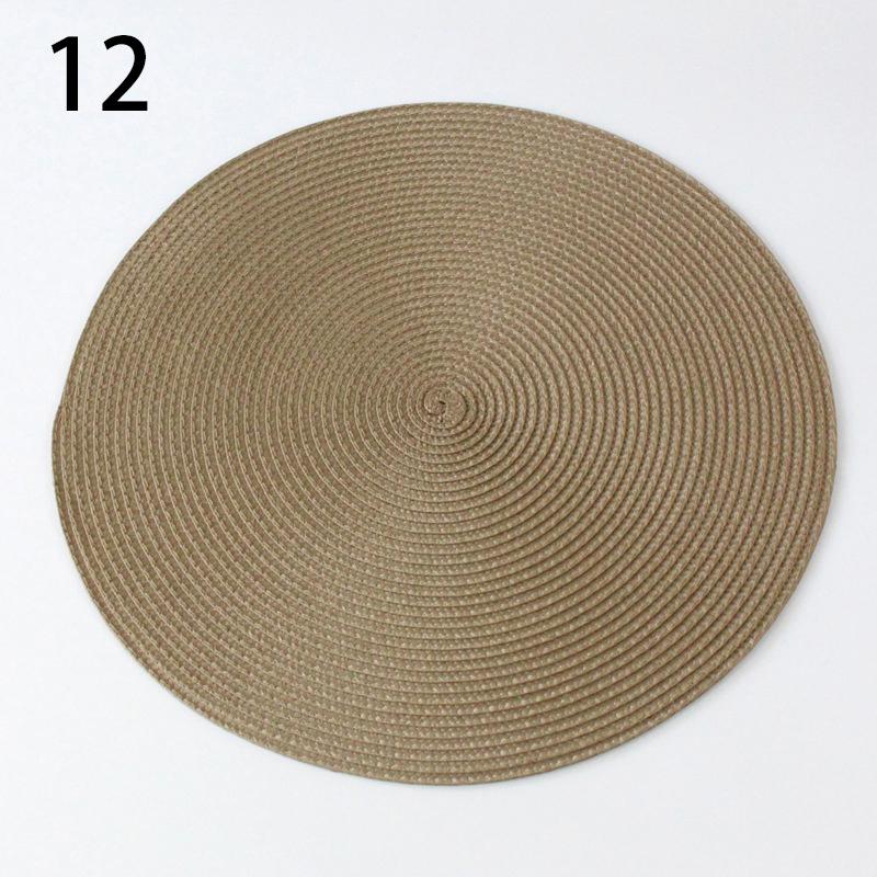 Round Placemats For Dining Table Coaster Heat-Resistant Placemats Stain Resistant Anti-Skid Washable Cotton Woven Tableware Mat