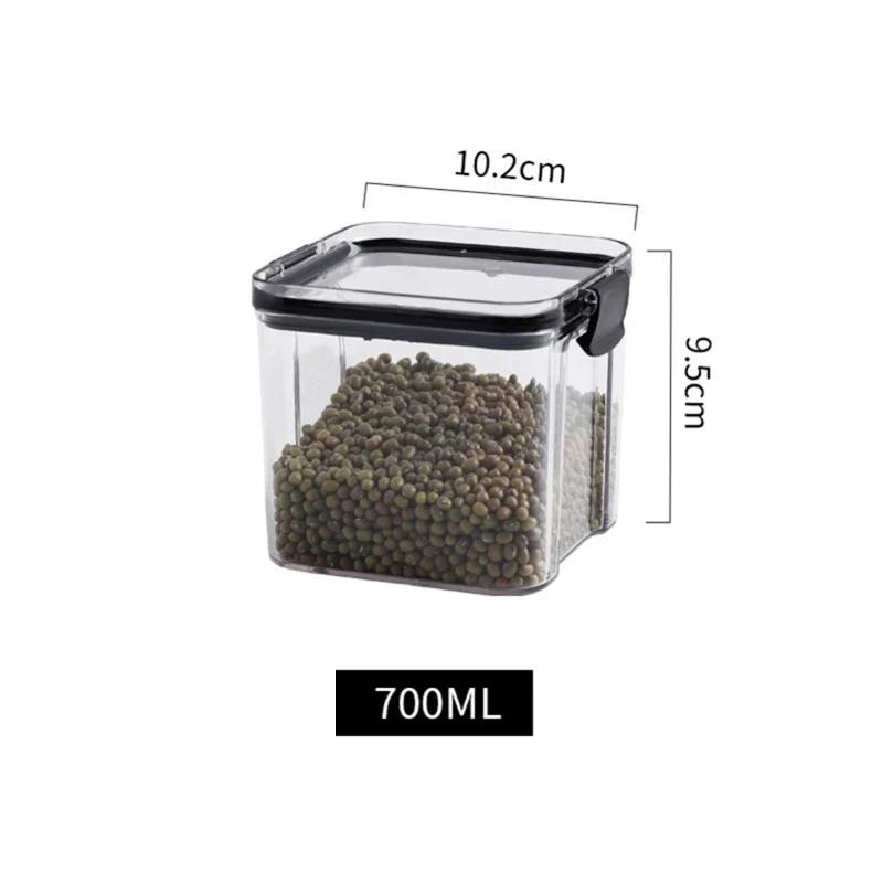 460/700/1300/1800 мл Контейнер для хранения пищевых продуктов Пластиковые герметичные банки Кухонный ящик для хранения Прозрачные резервуары для хранения пищевых продуктов