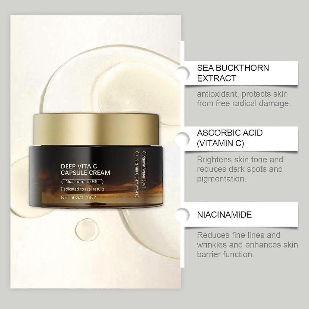 Deep Vita C Cream, Moisturizing Anti-Wrinkle Vitamin C Lotion For Instant Glow