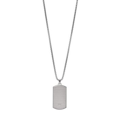 Мужское ожерелье-жетон Emporio Armani из нержавеющей стали (модель: EGS2986040), длина: 525 мм, Ширина: 18,5 мм, Высота: 32,6 мм, Нержавеющая сталь, Без камней