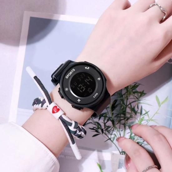 Мужские цифровые часы, водонепроницаемые, противоударные, с силиконовым ремешком, спортивные часы для подростков, студентов, активного отдыха