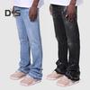 Men's Vintage Jeans Casual Straight Mid Waist Denim Pants Distressed Washed Trousers with Pockets for Streetwear Travel