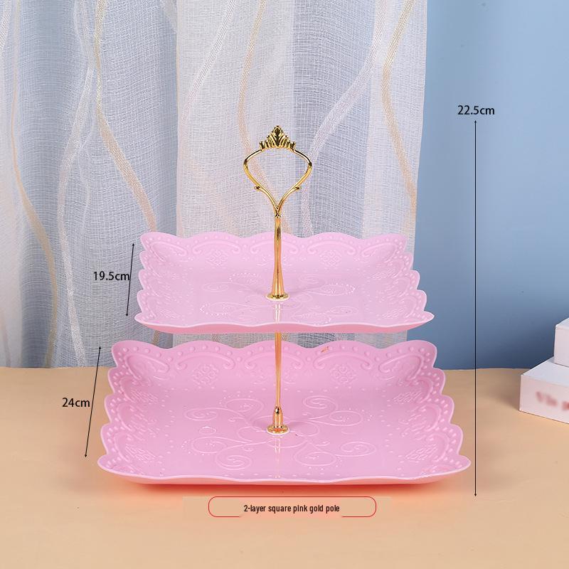 Трехъярусная подставка для торта к европейскому полуденному чаю - креативный многослойный пластиковый поднос для десертов и фруктовая тарелка