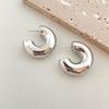 Retro European and American Niche Metal Textured Hoop Earrings for Women