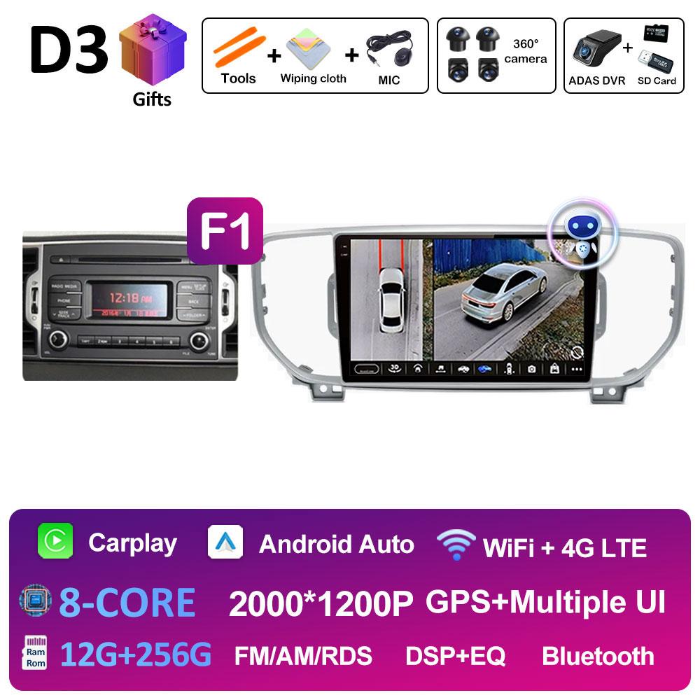 Bluetooth Android 14 для KIA Sportage 4 QL 2016 2017 2018 навигация GPS автомобильный радиоприемник видеоплеер беспроводной Carplay WIFI аксессуары