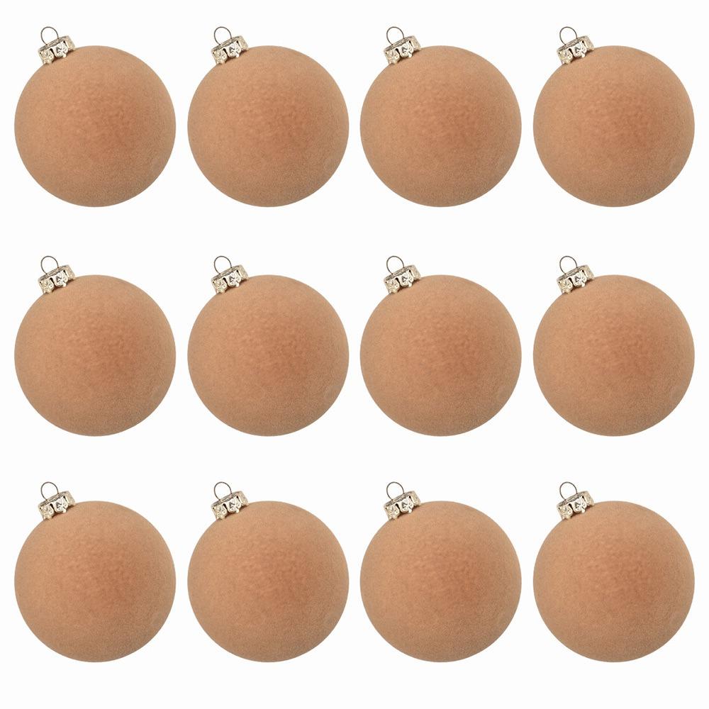 12 шт. 6 см елочные шары подвески флокированные елочные подвесные шары рождественские украшения