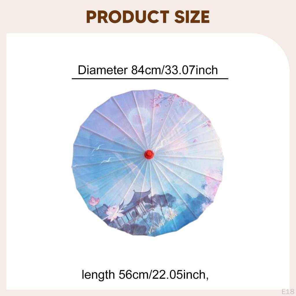 Chinese Oiled Paper Umbrella Classical Dance Silk Antique Oriental Parasol Decorative for