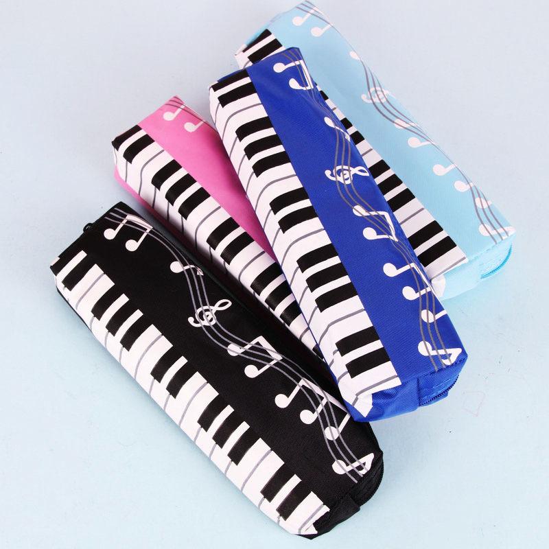 Creative Music Piano Design Pen Bag Square Oxford Cloth Stationery Storage Pouch For Boys Girls School Supplies