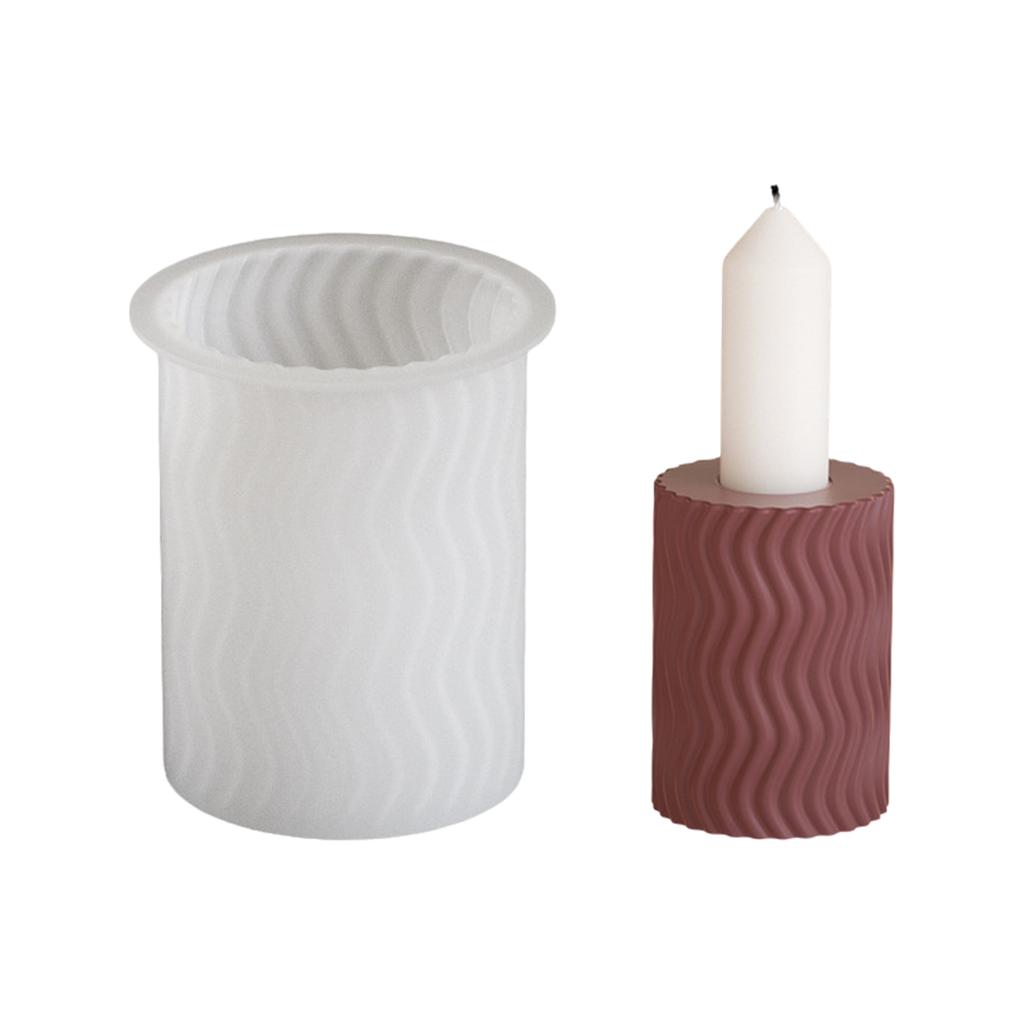 Прочная силиконовая форма для подсвечника, универсальная силиконовая форма для полосатого подсвечника для изготовления стильных подсвечников