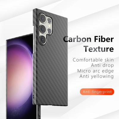 Для Samsung S25 S24 Ultra S23 Plus S22 Противоударный Чехол из Углеродного Волокна Противоударный Жесткий Тонкий Чехол из ПК
