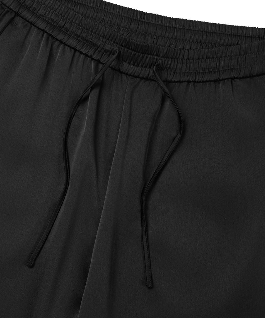 MUSINSA STANDARD WOMAN Женские атласные широкие эластичные брюки [Черный]