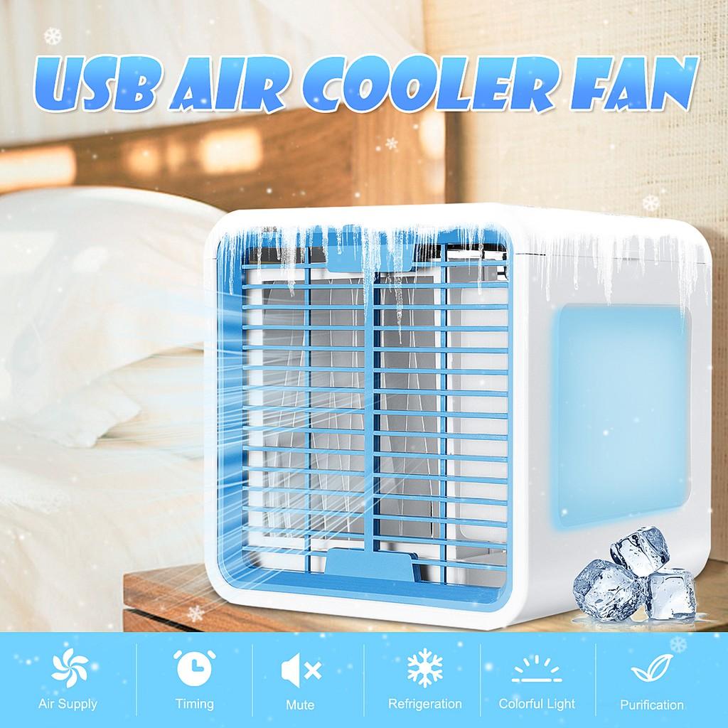 3 Speed LCD Mini Air Cooler Cool Cooling Fan Purify Humidifier 6 Colors LED NEW
