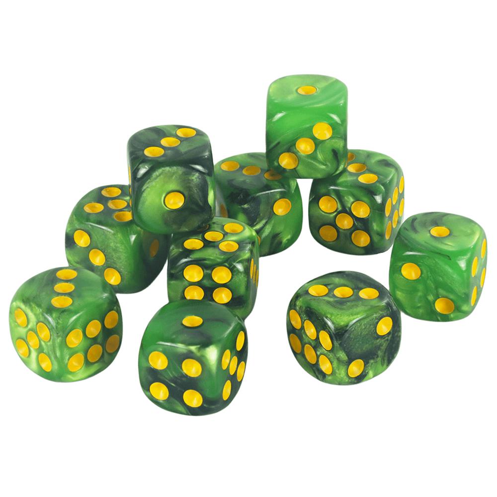 Premium Quality Round Dot D6 Dice Set for Table Board Gaming - 12mm Mixed Color, Pack of 10