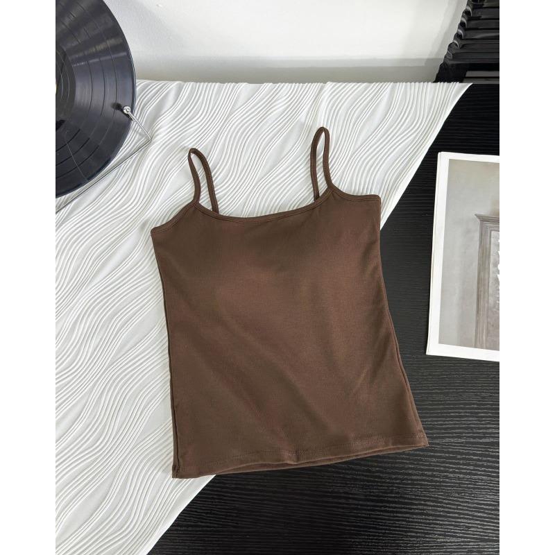 Весна и лето Чистый хлопок с нагрудной подкладкой Один маленький белый топ на бретельках для женщин с облегающей верхней одеждой Длинный жилет для женщин