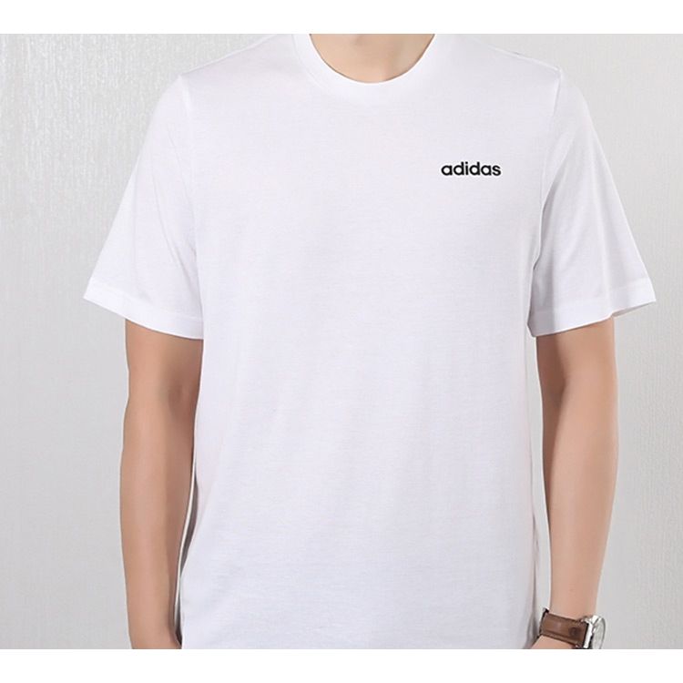 adidas Базовая однотонная футболка Мужские Топы Белый DQ3089
